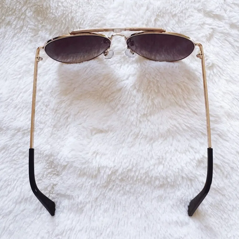 Doug Black W/ Gold Rim Aviator Sunglasses
